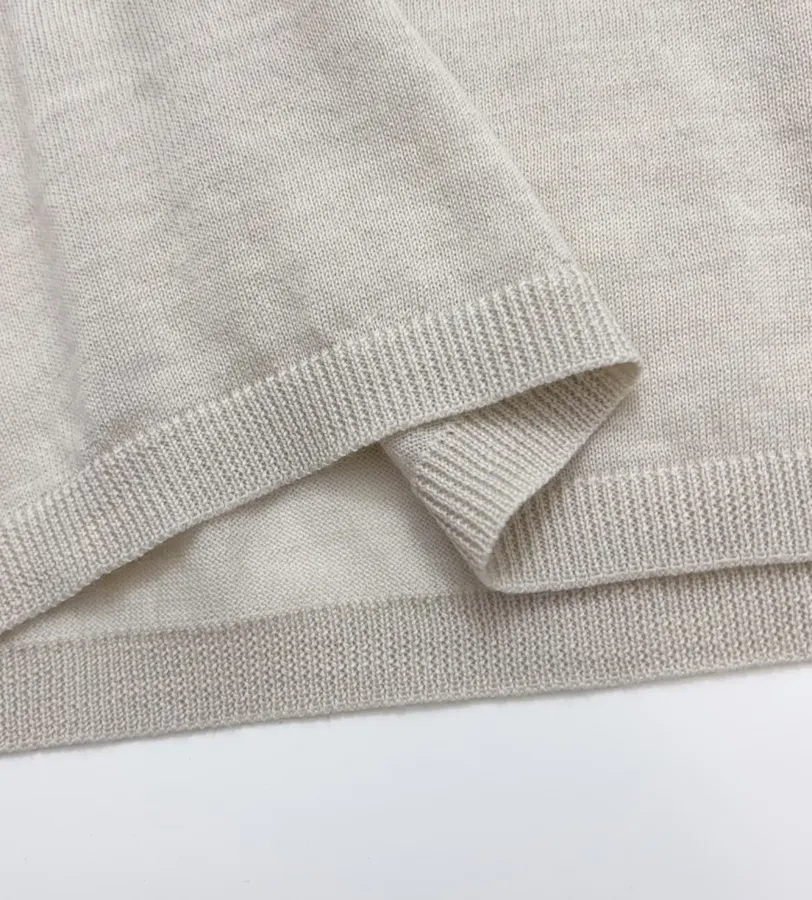 Solid-Color Wool High-Neck Base Layer Sweater in Light Gray, product view 08