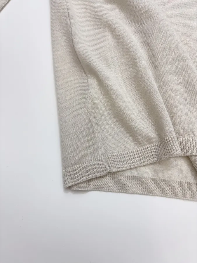 Solid-Color Wool High-Neck Base Layer Sweater in Light Gray, product view 09