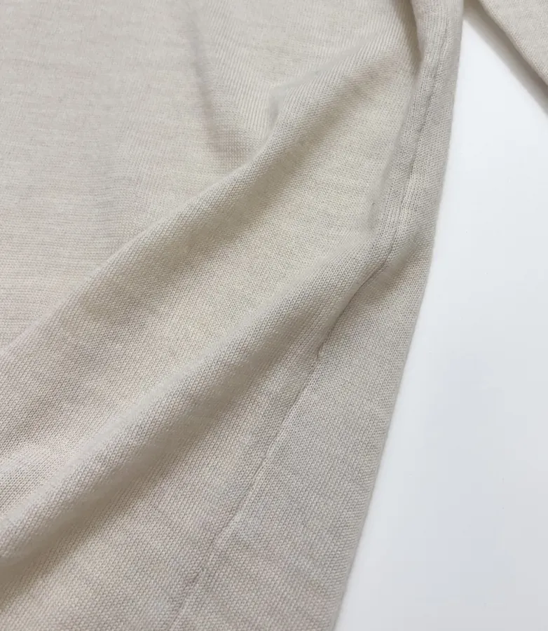 Solid-Color Wool High-Neck Base Layer Sweater in Light Gray, product view 11