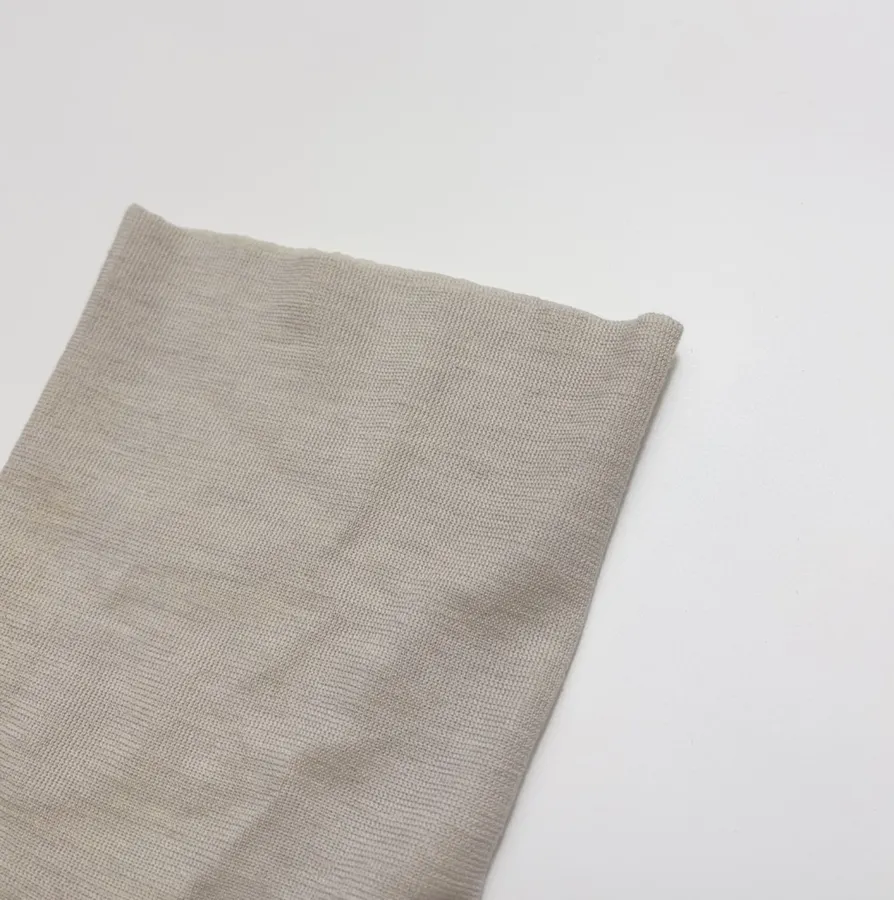 Solid-Color Wool High-Neck Base Layer Sweater in Light Gray, product view 15
