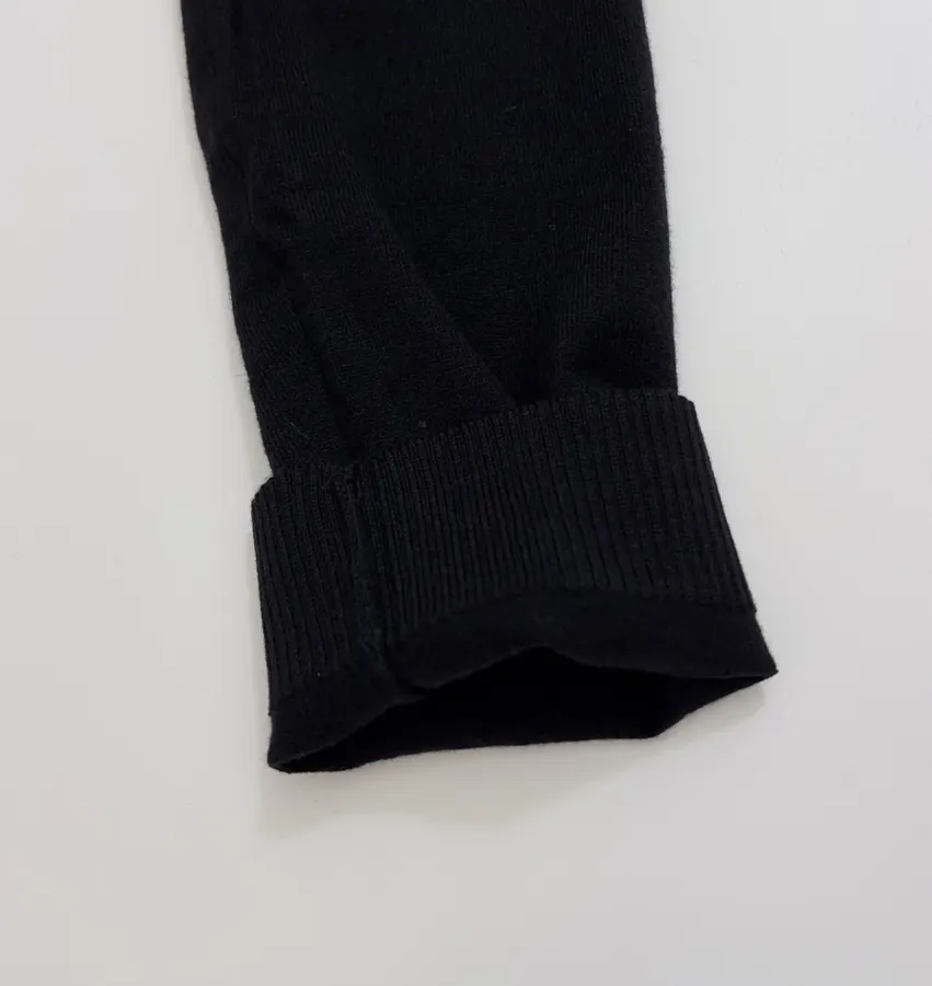 Solid-Color High-Neck Cashmere Base Layer Top in Navy, product view 05