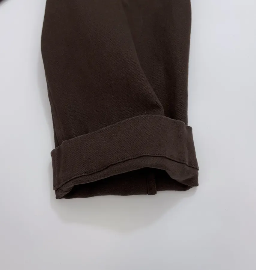 Jacket with Turn-Down Collar, Large Pockets, Loose Fit, Washed Cotton Casual Short Coat in Chocolate Brown, product view 11