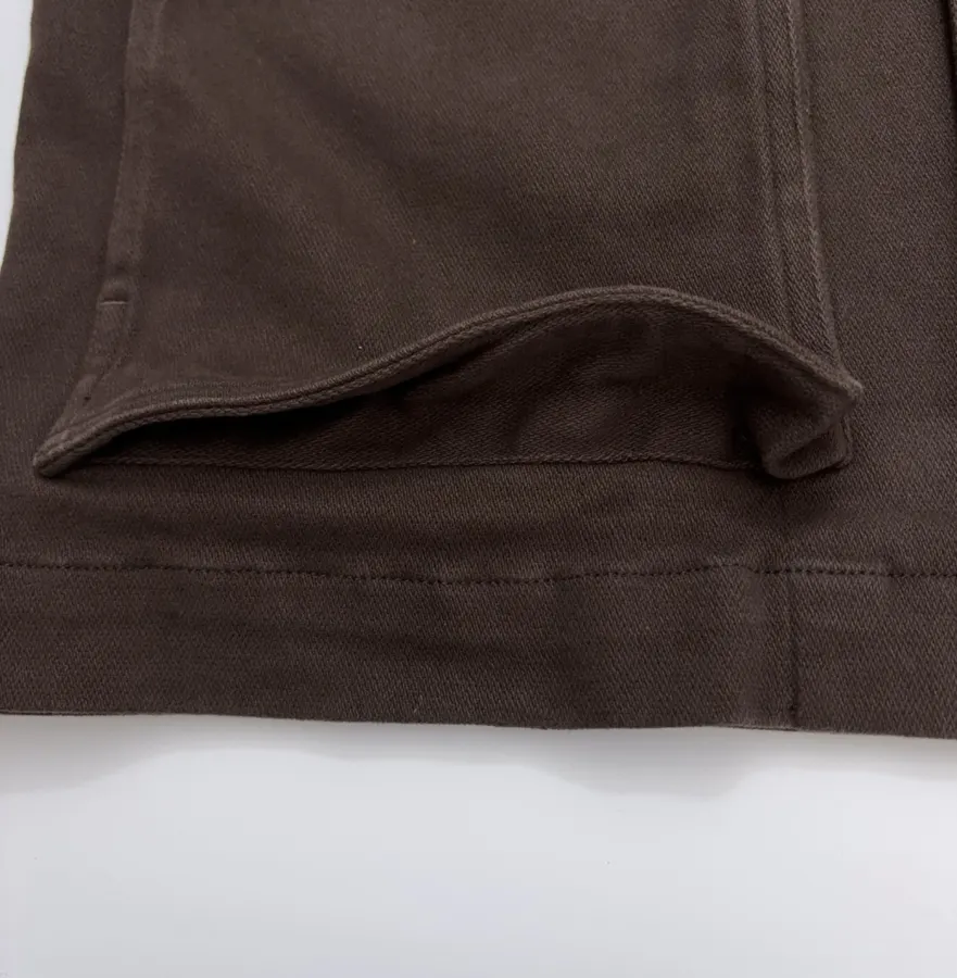 Jacket with Turn-Down Collar, Large Pockets, Loose Fit, Washed Cotton Casual Short Coat in Chocolate Brown, product view 15