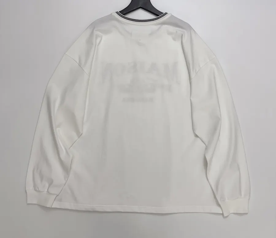 Graphic Crew-Neck Long-Sleeve T-Shirt in White, product view 13