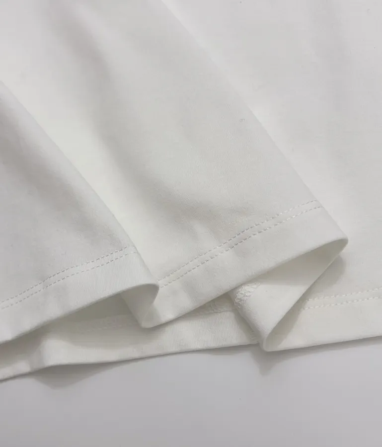 Loose Round-Neck Long-Sleeve T-Shirt, Top in White and Gray, product view 08