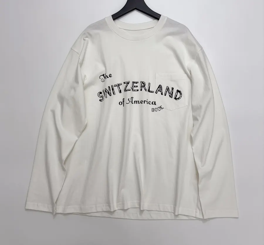 Graffiti Graphic Pocket Long-Sleeve T-Shirt in White, product view 01