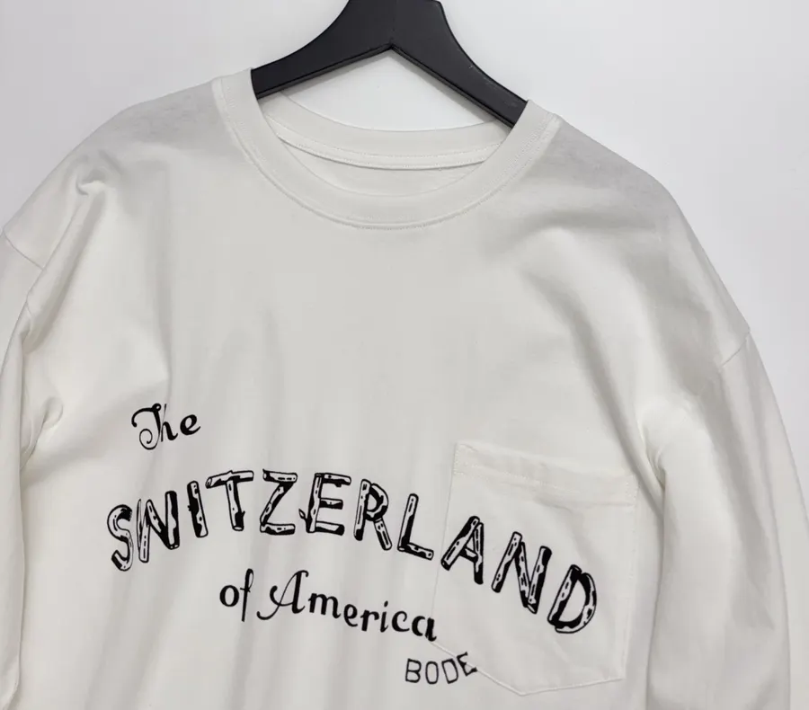 Graffiti Graphic Pocket Long-Sleeve T-Shirt in White, product view 02