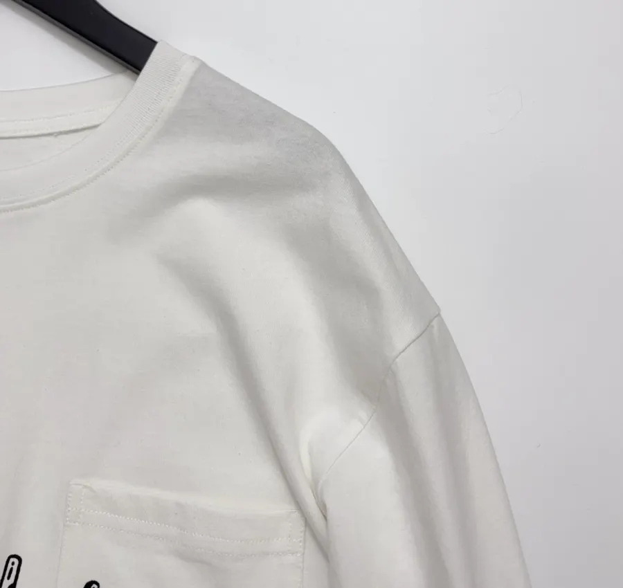 Graffiti Graphic Pocket Long-Sleeve T-Shirt in White, product view 03