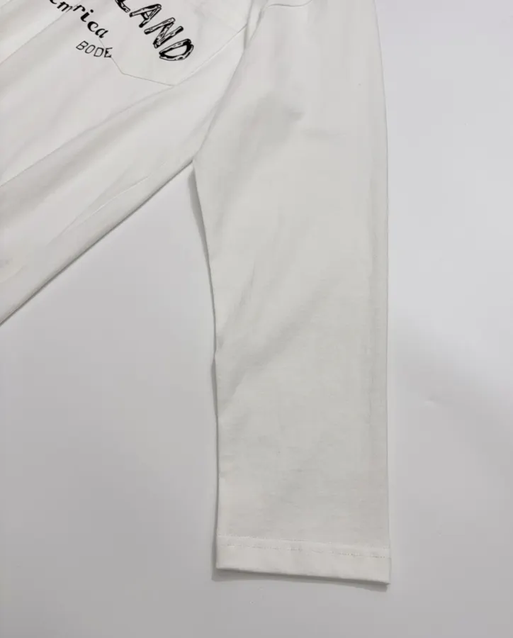 Graffiti Graphic Pocket Long-Sleeve T-Shirt in White, product view 08
