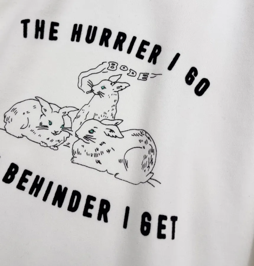 Printed Pure Cotton Crewneck Sweatshirt in Off-White, product view 04