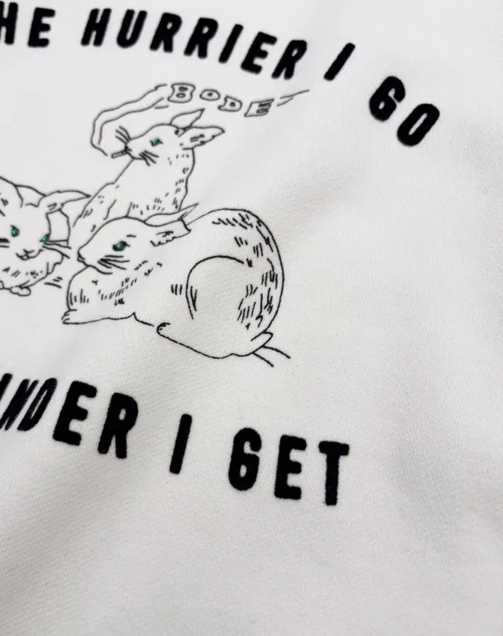 Printed Pure Cotton Crewneck Sweatshirt in Off-White, product view 05