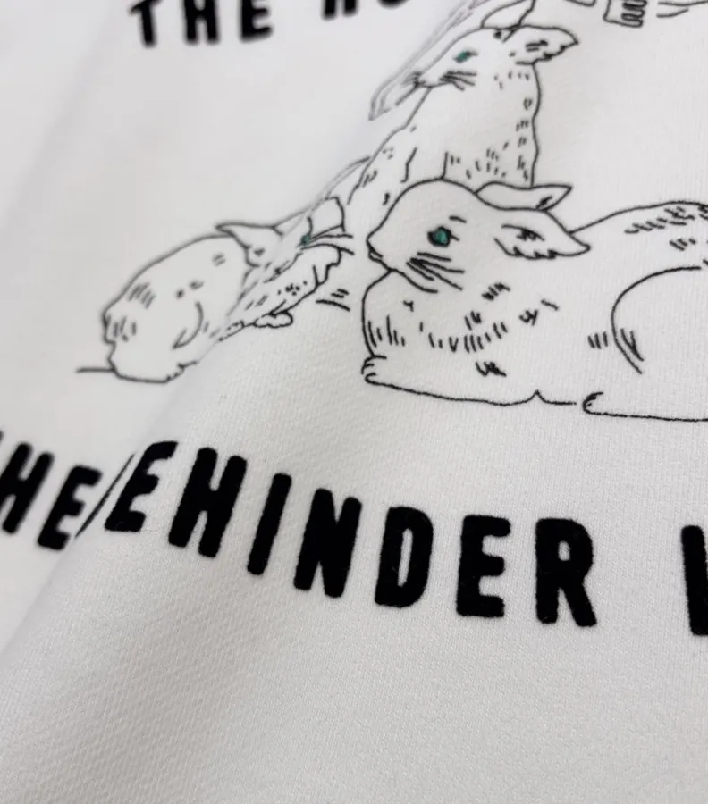 Printed Pure Cotton Crewneck Sweatshirt in Off-White, product view 06