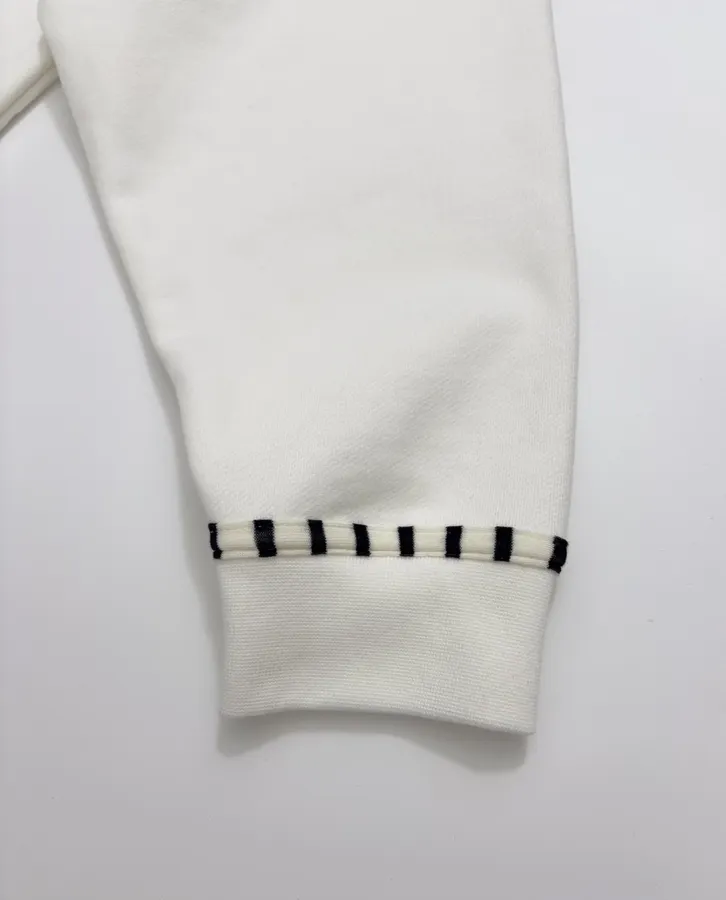 Printed Pure Cotton Crewneck Sweatshirt in Off-White, product view 07