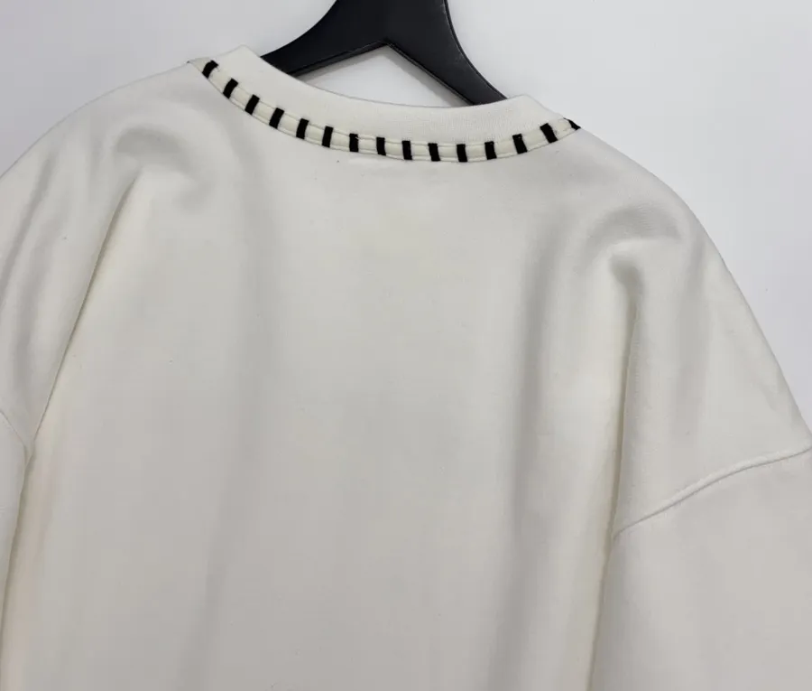 Printed Pure Cotton Crewneck Sweatshirt in Off-White, product view 14