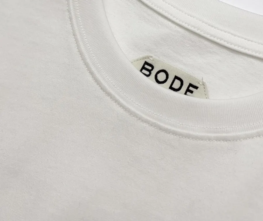 Graffiti Letter Crewneck Long-Sleeve T-Shirt Top in White, product view 04