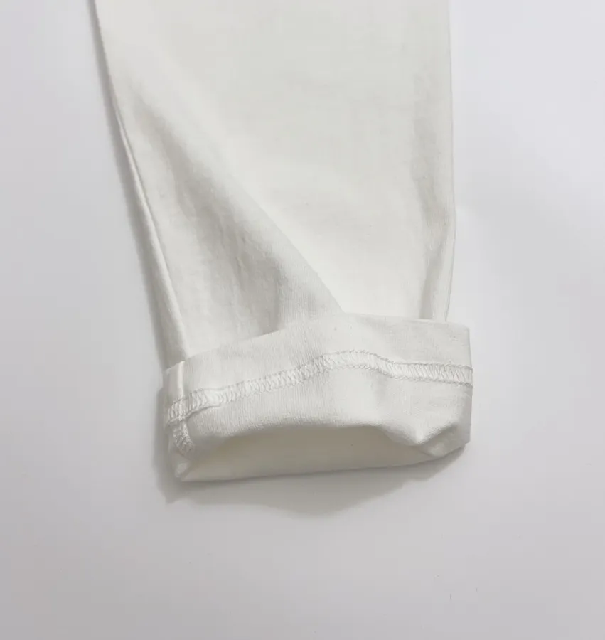 Graffiti Letter Crewneck Long-Sleeve T-Shirt Top in White, product view 09