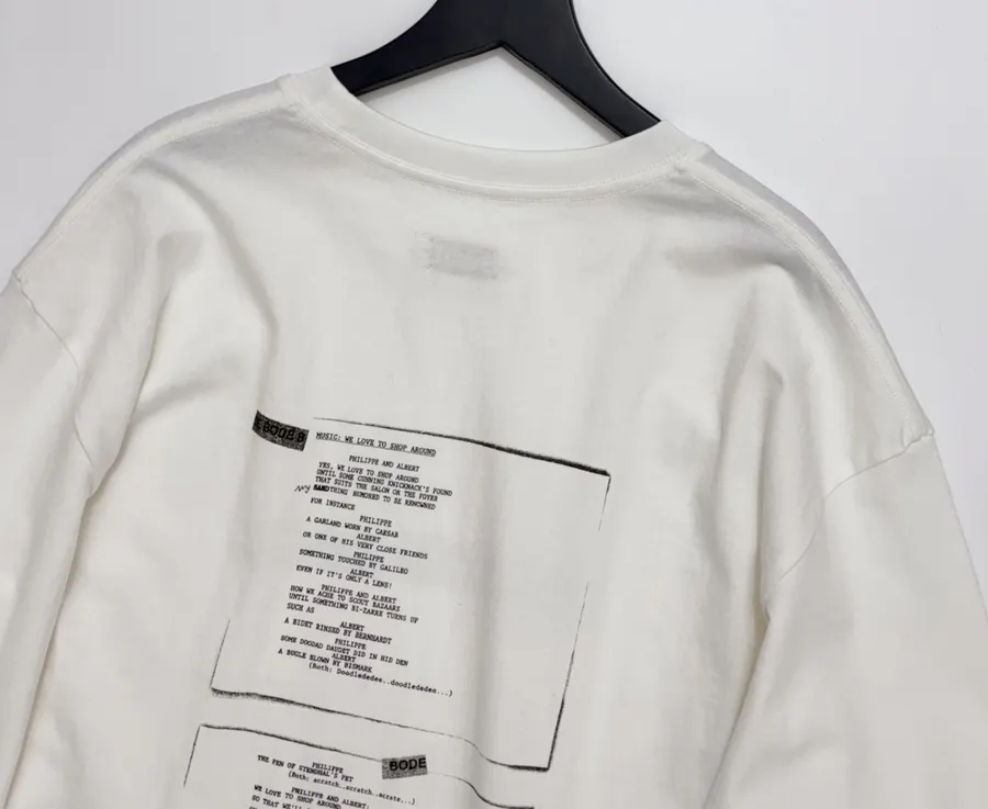 Graffiti Letter Crewneck Long-Sleeve T-Shirt Top in White, product view 15