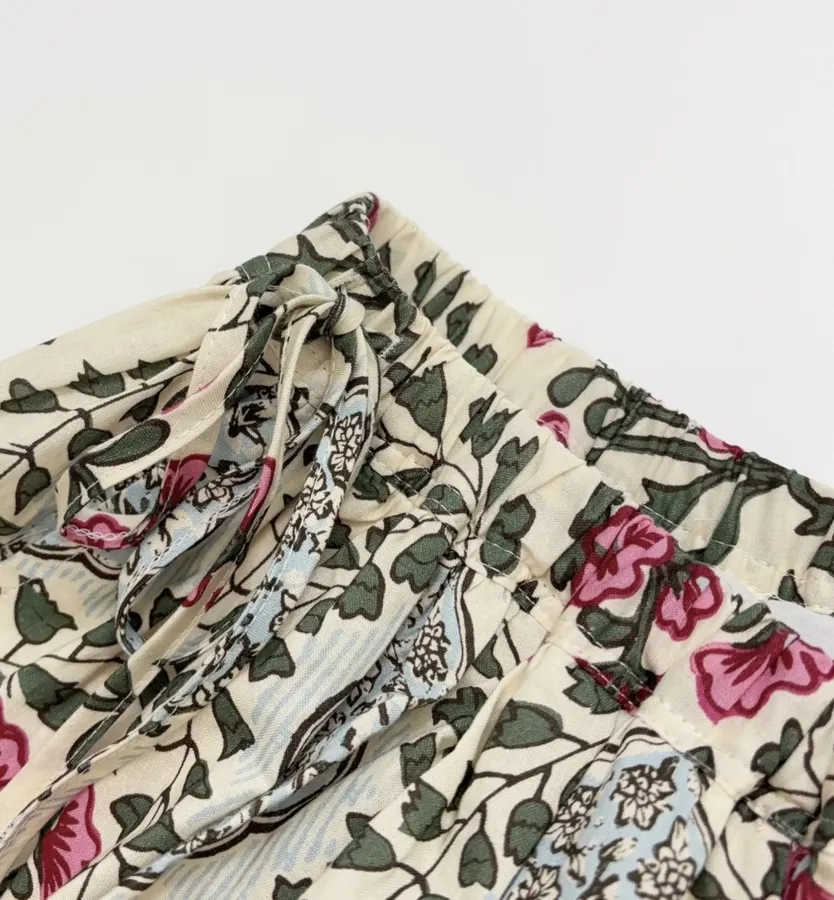 Letter Retro Print Skirt for Women, Elastic Side Tie, Mid-Length in Off-White, product view 06