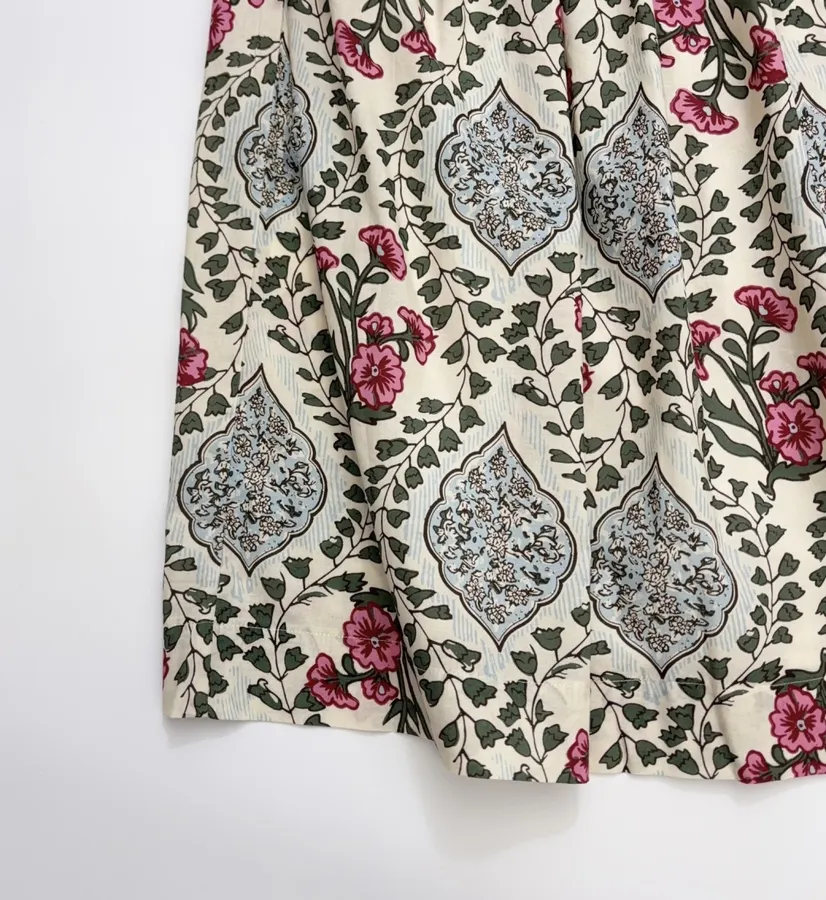 Letter Retro Print Skirt for Women, Elastic Side Tie, Mid-Length in Off-White, product view 08