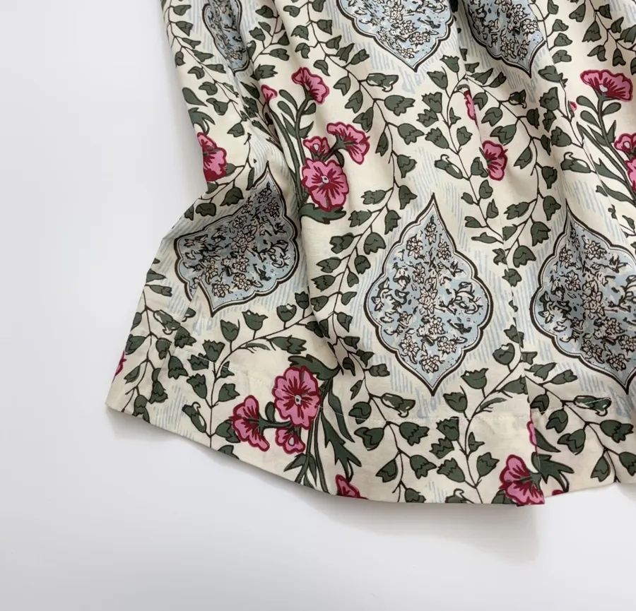 Letter Retro Print Skirt for Women, Elastic Side Tie, Mid-Length in Off-White, product view 09