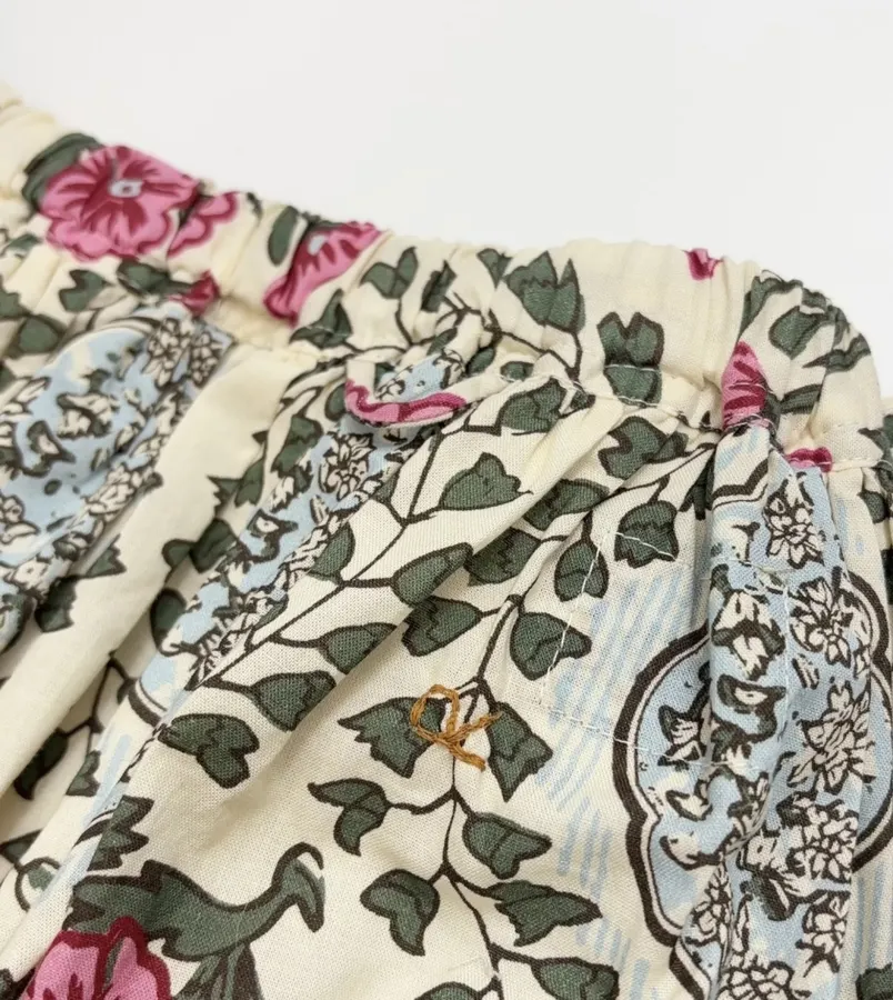 Letter Retro Print Skirt for Women, Elastic Side Tie, Mid-Length in Off-White, product view 15