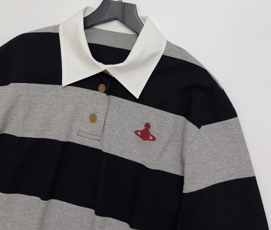 Striped Colorblock Top in Black and Gray, product view 02
