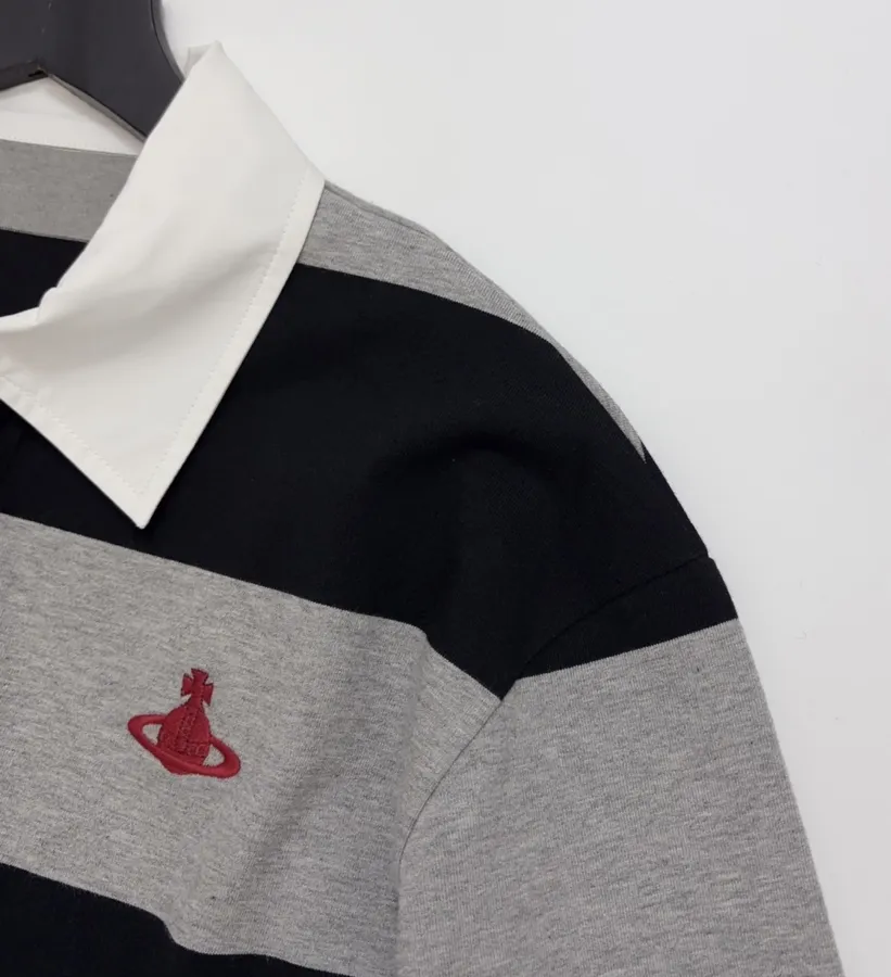 Striped Colorblock Top in Black and Gray, product view 03