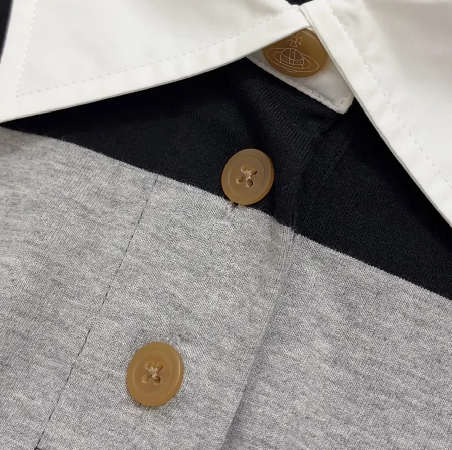 Striped Colorblock Top in Black and Gray, product view 04