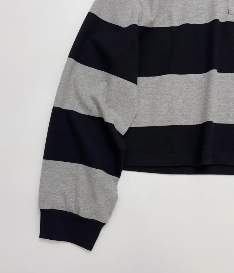 Striped Colorblock Top in Black and Gray, product view 06