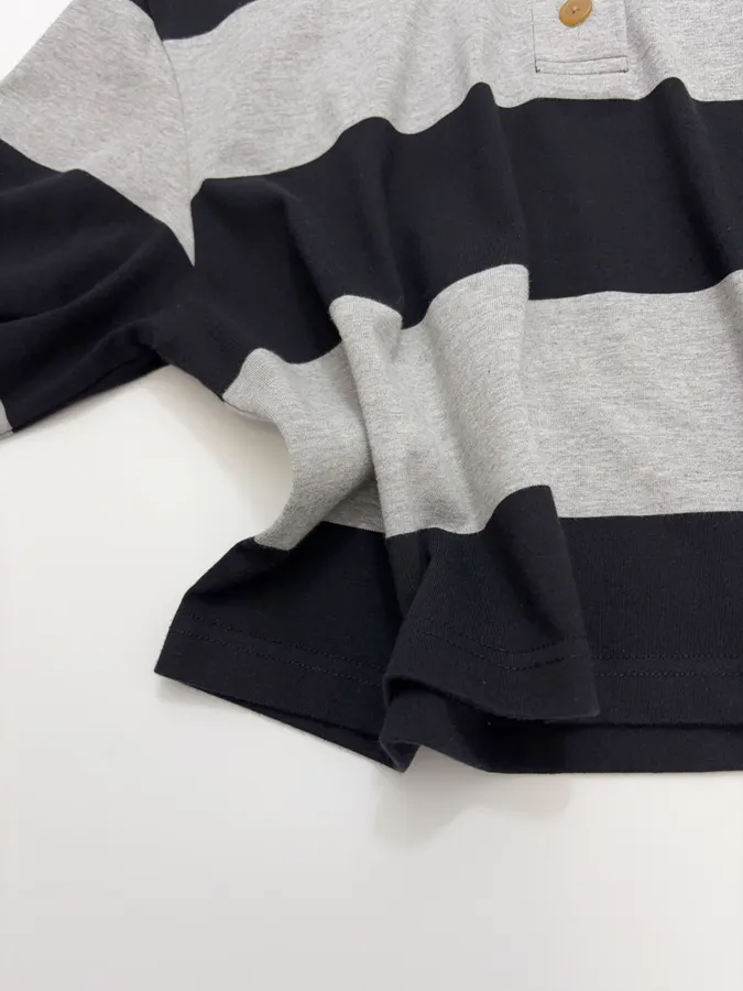 Striped Colorblock Top in Black and Gray, product view 07