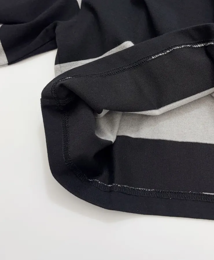 Striped Colorblock Top in Black and Gray, product view 09