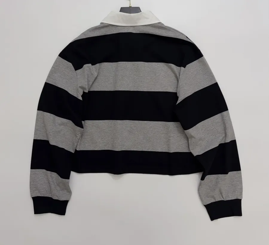 Striped Colorblock Top in Black and Gray, product view 11