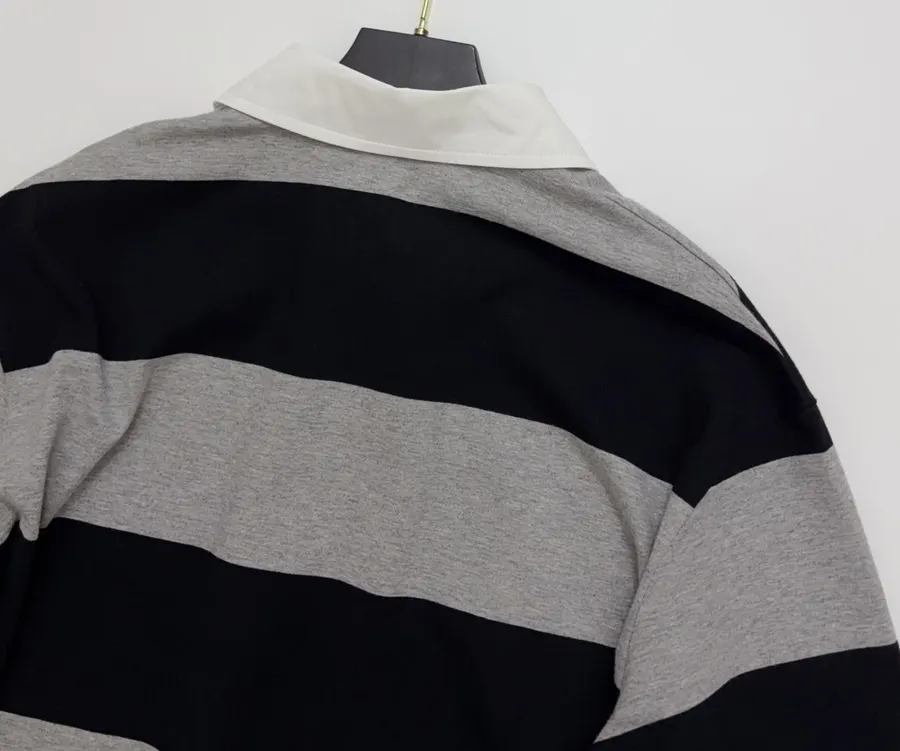 Striped Colorblock Top in Black and Gray, product view 12