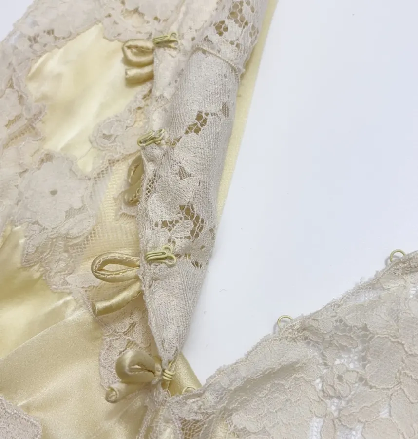 Silk-and-Lace Backless Bow-Tie Sleeveless Maxi Dress in Pale Yellow, product view 07
