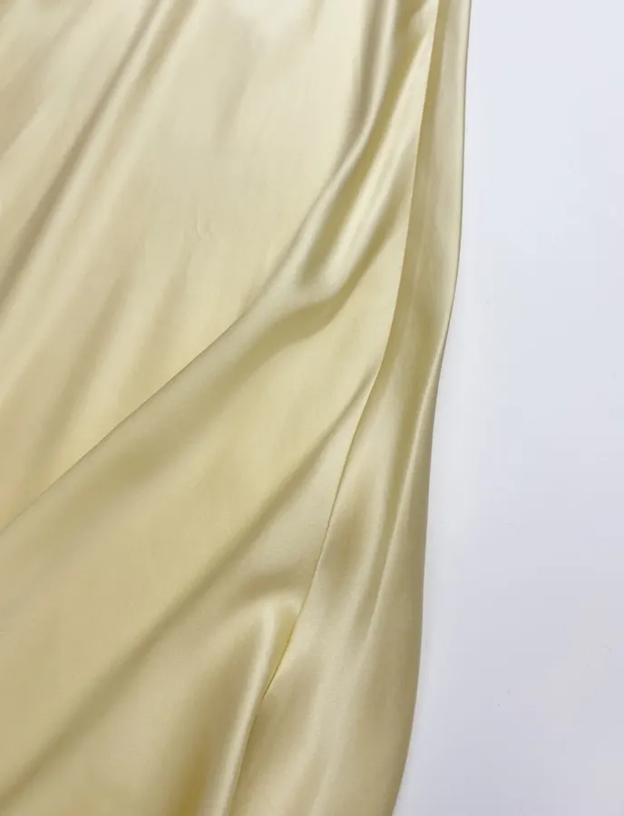 Silk-and-Lace Backless Bow-Tie Sleeveless Maxi Dress in Pale Yellow, product view 16