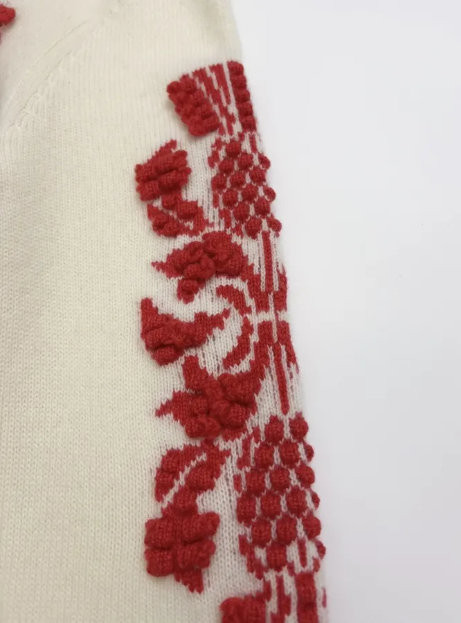 Colorblock Zip-Up Hooded Knit Cardigan in Oatmeal, product view 05