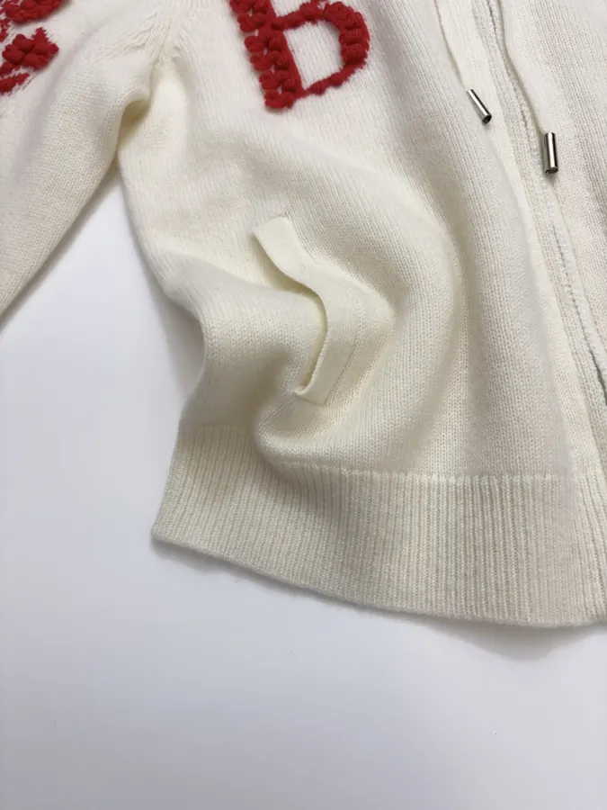 Colorblock Zip-Up Hooded Knit Cardigan in Oatmeal, product view 09