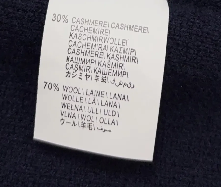 Cashmere-Wool Blend Zip-Up Knit Vest in Navy, product view 15