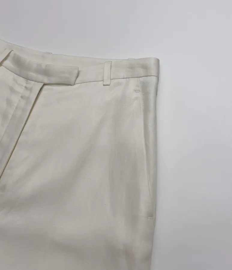 Ivory High-Waist Wide-Leg Trousers in Off-White, product view 04