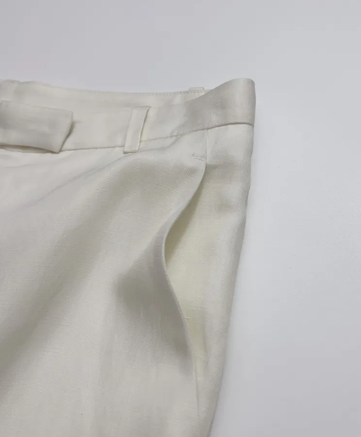 Ivory High-Waist Wide-Leg Trousers in Off-White, product view 05