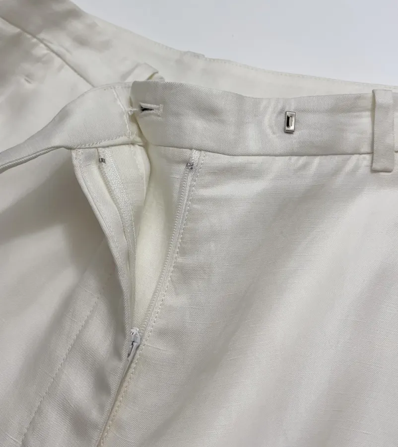 Ivory High-Waist Wide-Leg Trousers in Off-White, product view 06