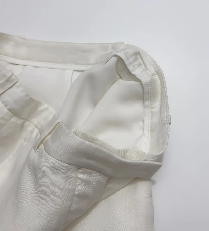 Ivory High-Waist Wide-Leg Trousers in Off-White, product view 07