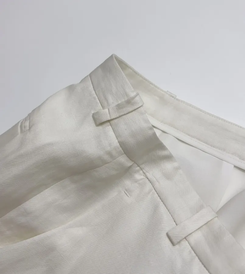 Ivory High-Waist Wide-Leg Trousers in Off-White, product view 08