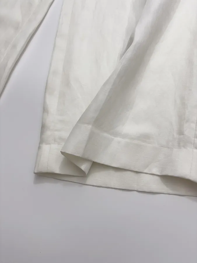 Ivory High-Waist Wide-Leg Trousers in Off-White, product view 11