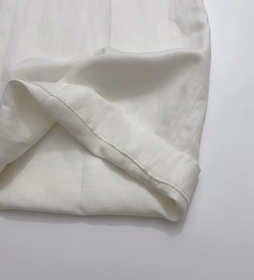 Ivory High-Waist Wide-Leg Trousers in Off-White, product view 13