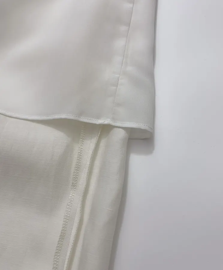 Ivory High-Waist Wide-Leg Trousers in Off-White, product view 17
