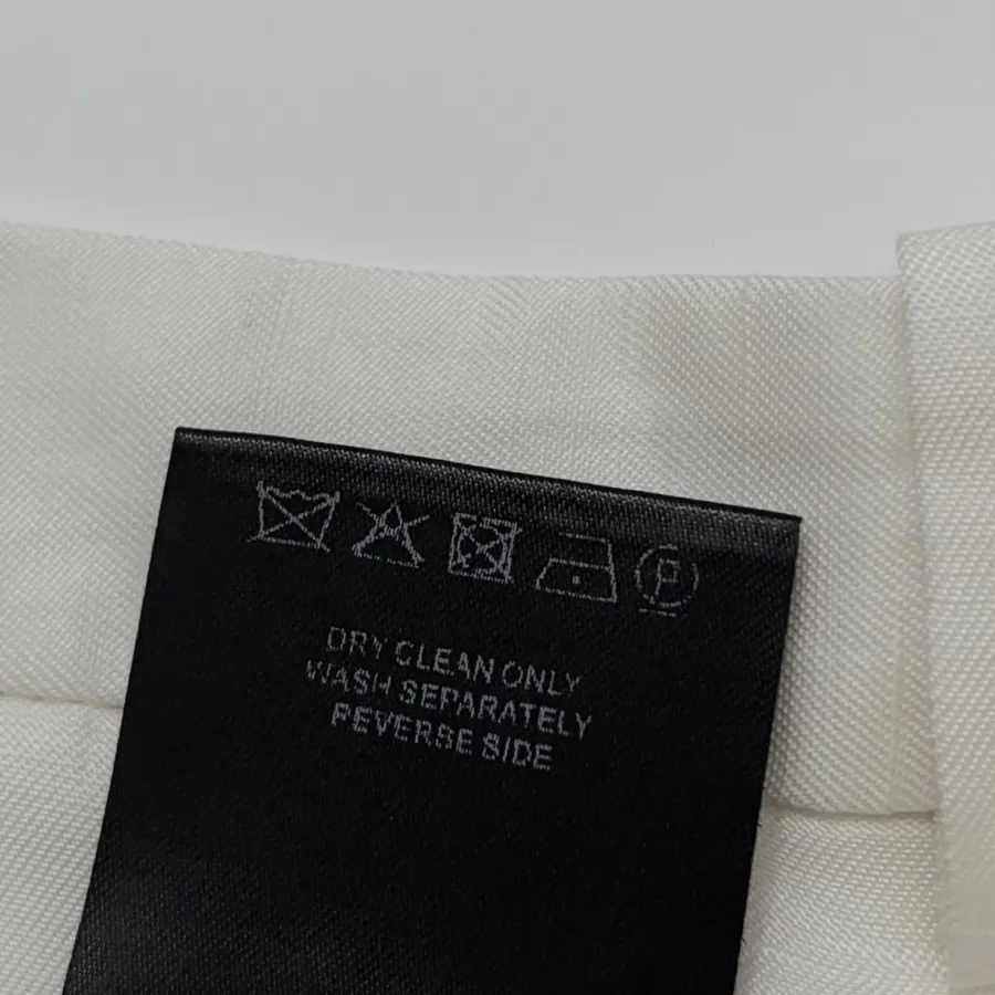 Ivory High-Waist Wide-Leg Trousers in Off-White, product view 19