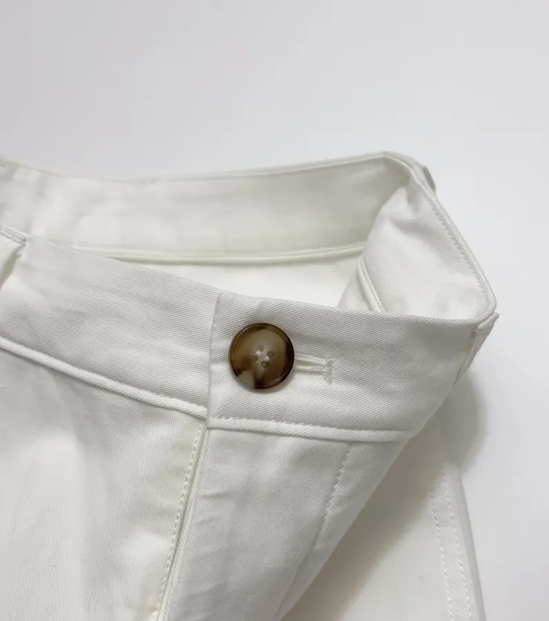 Ivory High-Waist Pleated Tapered Trousers in Off-White, product view 05