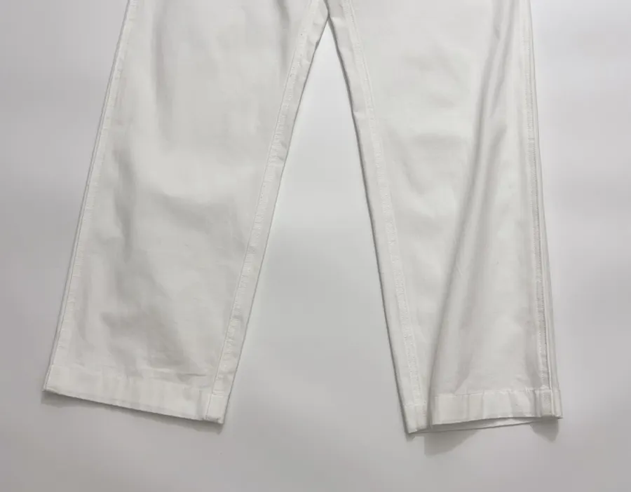 Ivory High-Waist Pleated Tapered Trousers in Off-White, product view 08