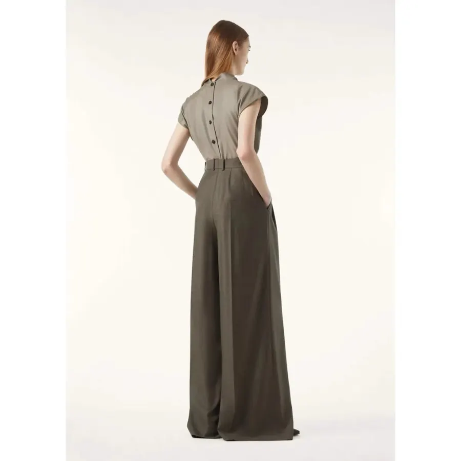 Taupe Sleeveless Collared Knit Top in Gray, product view 21